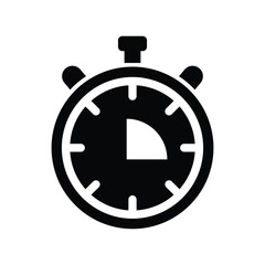 stopwatch glyph icon illustration vector graphic