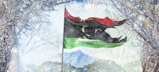 Libya, State of Libya - Waving Flag