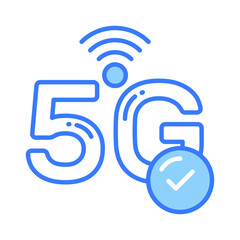 Creatively designed 5G network signals location icon in trendy style, 5G technology vector