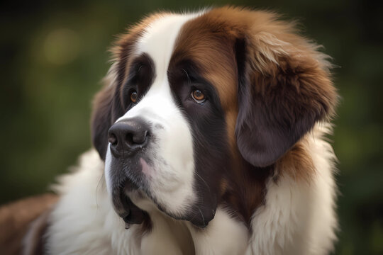 Saint Bernard - Originating from Switzerland, this breed is known for its large size and gentle demeanor (Generative AI)