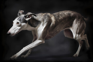 Greyhound - originating from Egypt, this breed is known for its speed and was originally used for hunting (Generative AI)
