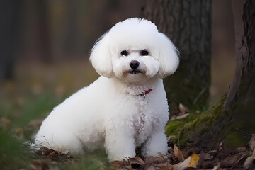 Bichon Frise - originating from France, this small breed is known for its fluffy white coat and friendly demeanor (Generative AI)