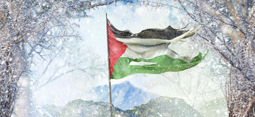 Palestine, State of Palestine - Waving Flag