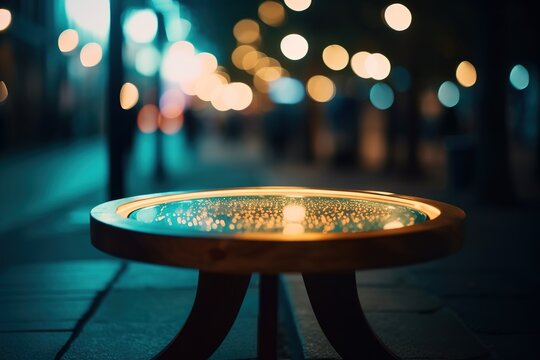 a table that is now located on a sidewalk. Generative AI