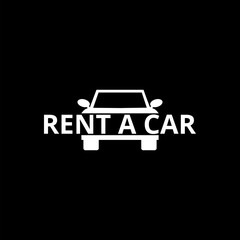 Rent car  icon isolated on black background