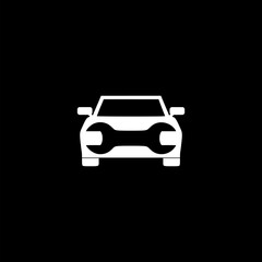 Obraz na płótnie Canvas Car service icon isolated on black background.