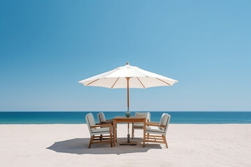 Obraz premium Ultimate Beach Escape, Rest and Relaxation in Paradise, generative Ai