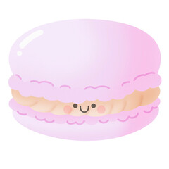 pastel strawberry macaron character