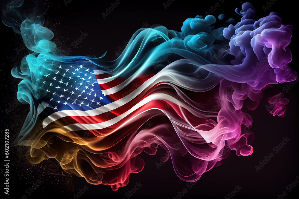 Poster abstract empty background with american flag. generative ai