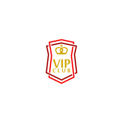 VIP club logo design, luxury elegant badge isolated on white background