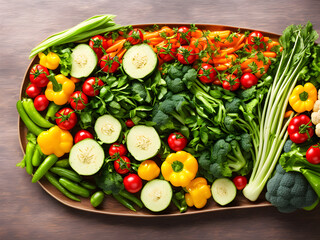 Background or frame image created by placing various vegetables 43