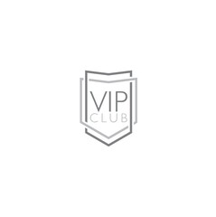 VIP club logo design, luxury elegant badge isolated on white background