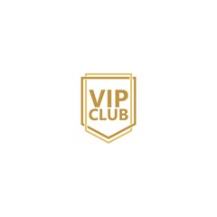 VIP club logo design, luxury elegant badge isolated on white background