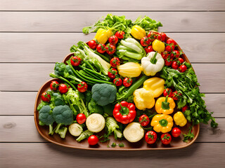 Background or frame image created by placing various vegetables 42
