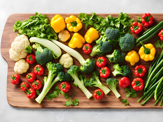Obraz na płótnie Canvas Background or frame image created by placing various vegetables 31