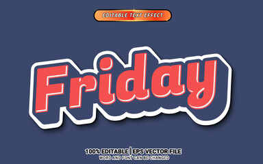 Retro firday red vintage 3d text effect design