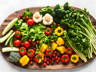 Background or frame image created by placing various vegetables 16