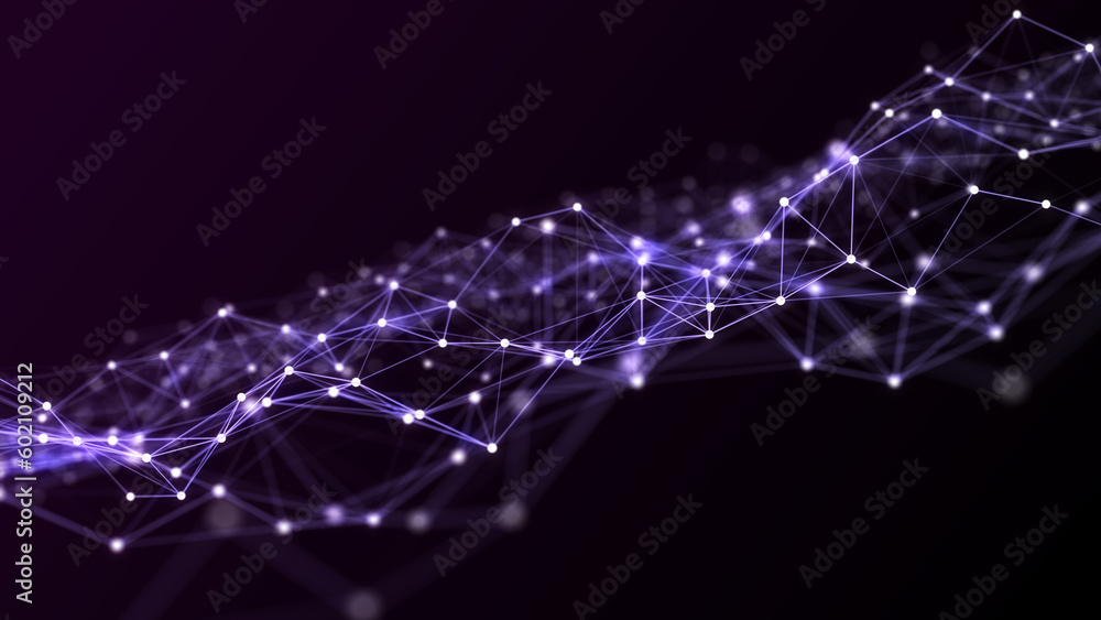 Poster network connection style technology. abstract plane structure backdrop with points and lines. digita