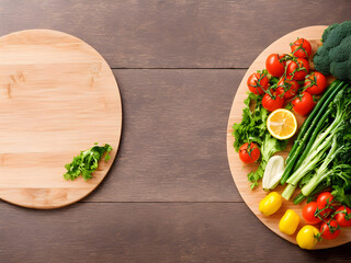 Background or frame image created by placing various vegetables 3