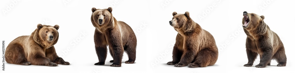 Wall mural wildlife animals bears banner panorama long - collection of standing, sitting, screaming, lying grou