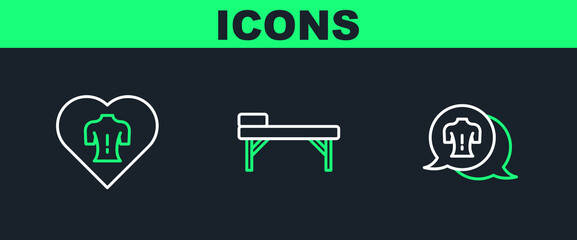 Set line Massage, and table icon. Vector