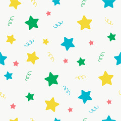 Modern Geometric Star Pattern. Doodle star seamless pattern. Vector.