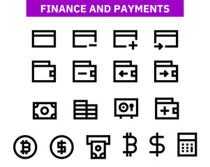 Finance and payments icon collection