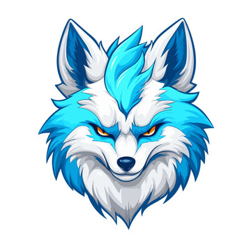 Sport & Esport Team Logo: Blue Arctic Fox Mascot Illustration with Modern Design Style for Badge, Emblem & T-shirt Printing
