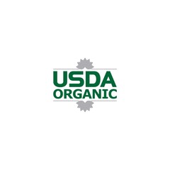USDA organic certified stamp symbol no GMO icon isolated on white background