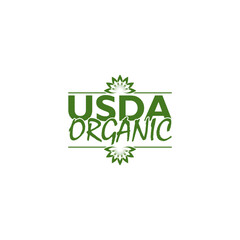 USDA organic certified stamp symbol no GMO icon isolated on white background