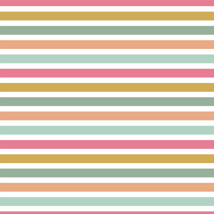 Multicoloured horizontal stripes vector seamless pattern. Colourful Lines abstract background. Geometrical surface design. 