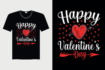 Happy Valentine's Day - Valentine's Day T-shirt Design, Vector Graphic, Vintage, Typography, T-shirt Vector