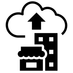 cloud computing glyph style icon