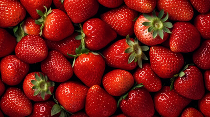 Background image of strawberries, top view.