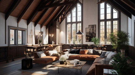 Living room with large window