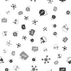 Set Financial growth, Project team base, Work search and on seamless pattern. Vector