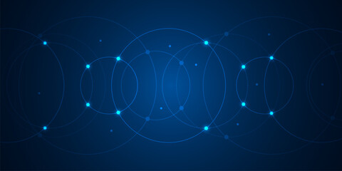 Fototapeta Abstract geometric background with plexus circles. Vector illustration of minimalistic design obraz