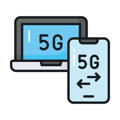 Beautifully designed 5G network icon in trendy style, 5G technology vector