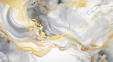 Fototapeta premium Golden geode 3D marble art wallpaper for elegant wall decor, generative Ai