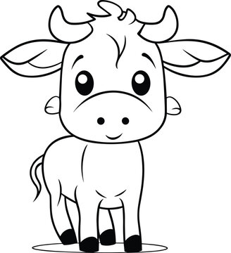 Cute Cow coloring page 