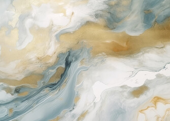 Marble texture in White, gold and blue patterns, luxury wallpapers. Generative Ai.
