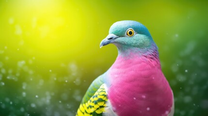 Obraz premium Pink-Necked Green Pigeon. Generative AI