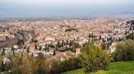 Fototapeta na wymiar Granada city views near Alhambra, Spain