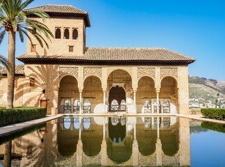 Courtyard in El Patral Courtyard of Alhambra in Granada, Spain