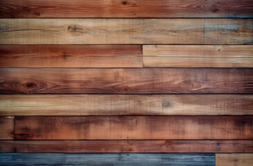 Wooden planks as a wall background texture, in the style of dark brown, antique look of wooden plank seamless texture. Generative Ai.