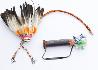 indian apache war bow isolated on white background