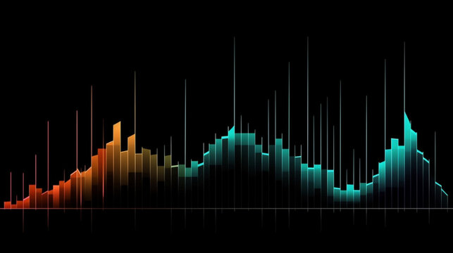 Graphs without data for presentations. Company, market, variable and ascending graphs. Colorful and minimalist graphics. Image generated by AI.
