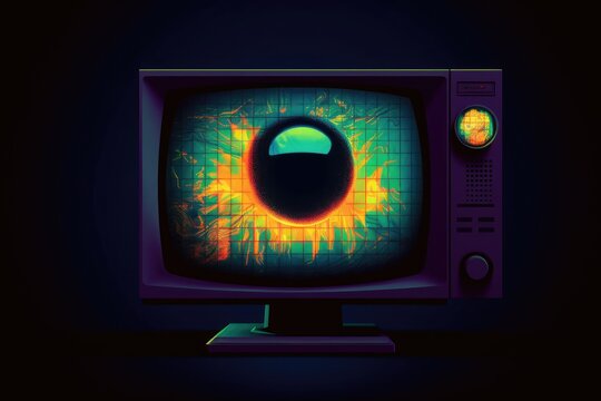 Spooky Eyeball In Tv Programming Generative AI