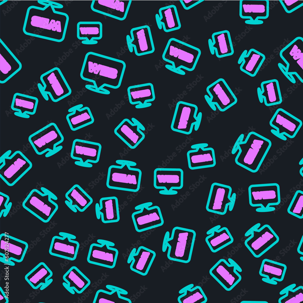 Poster line web and graphic design icon isolated seamless pattern on black background. creative and develop