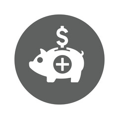Save money, piggy bank icon.